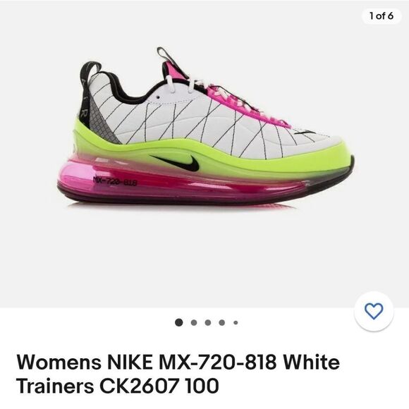 Women's NIKE MX-720-818 white pink blast ghost green sneakers shoes Collection - Picture 1 of 15